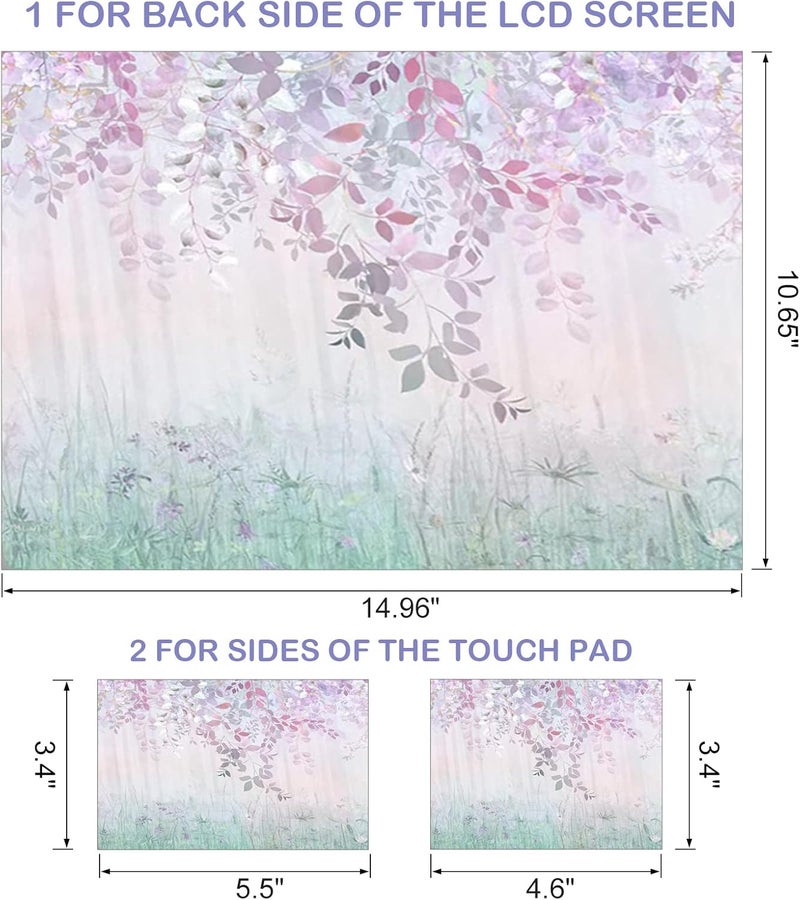 DINKY Laptop Skin Sticker Decal, 12" 13" 13.3" 14" 15" 15.4" 15.6 inch Laptop Universal Reusable Vinyl Skin Stickers Cover Art Decal Notebook PC Personalized Protector-Wildflowers - Image 2